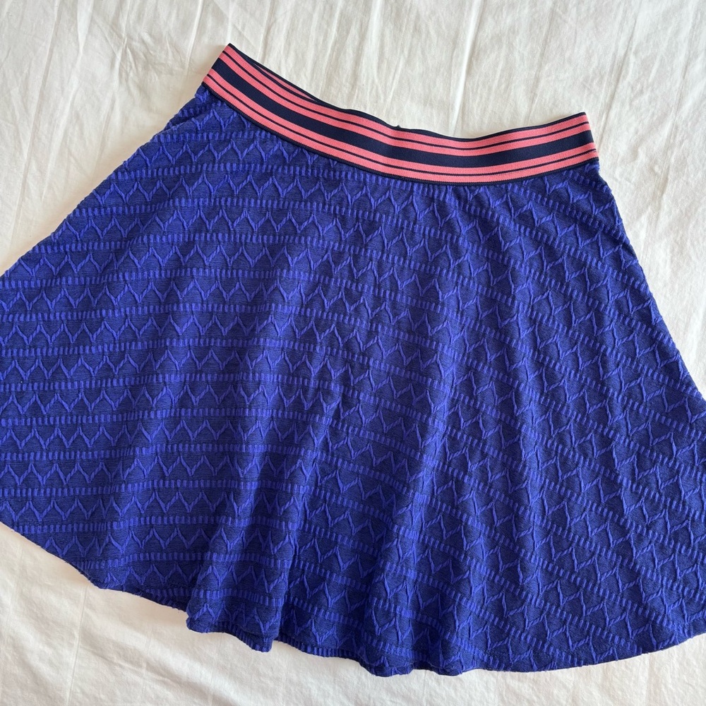 Princess Vera Wang Textured Double Knit Blue Skater Skirt